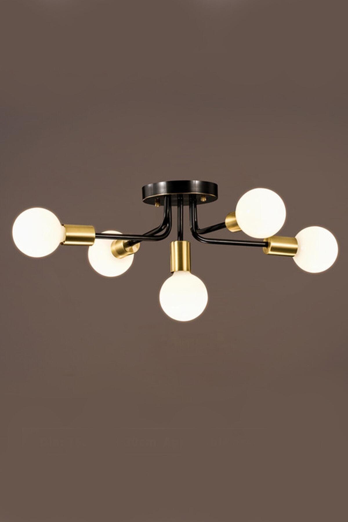 Loop Modern Design Black Color Five Chandelier - Swordslife