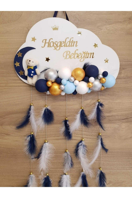 Door Decoration Wooden Cloud Door Baby Room Name Holder Styrofoam Bulk - Swordslife