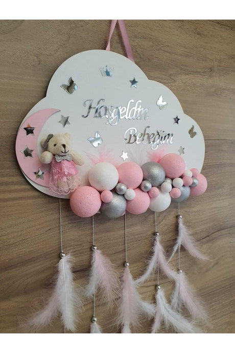 Door Decoration Wooden Cloud Door Baby Room Name Holder Styrofoam Bulk - Swordslife