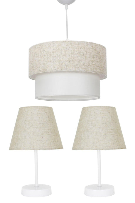 Dora Triple Lampshade And Chandelier Set Bedroom Lighting - Swordslife