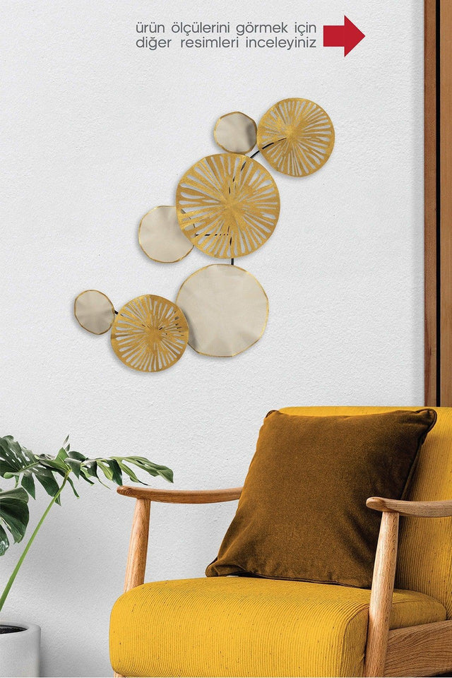 Doreart Astrid Metal Wall Painting, Home Office Wall Board (gold) - Swordslife