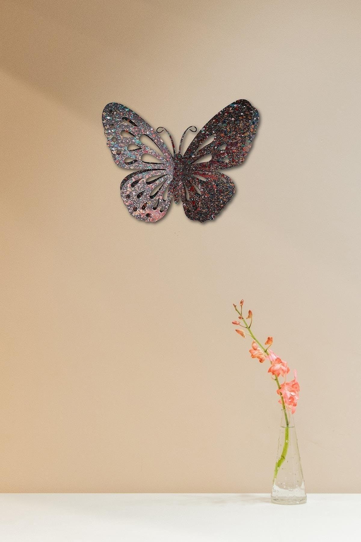 Doreart Black Butterfly Metal Wall Painting , Home Office Wall Board - Swordslife
