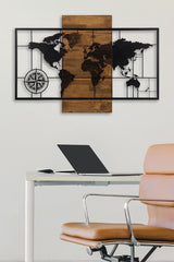 Doreart Map Wood & Metal Wall Painting, Home Office Wall Board - Swordslife