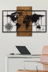 Doreart Map Wood & Metal Wall Painting, Home Office Wall Board - Swordslife