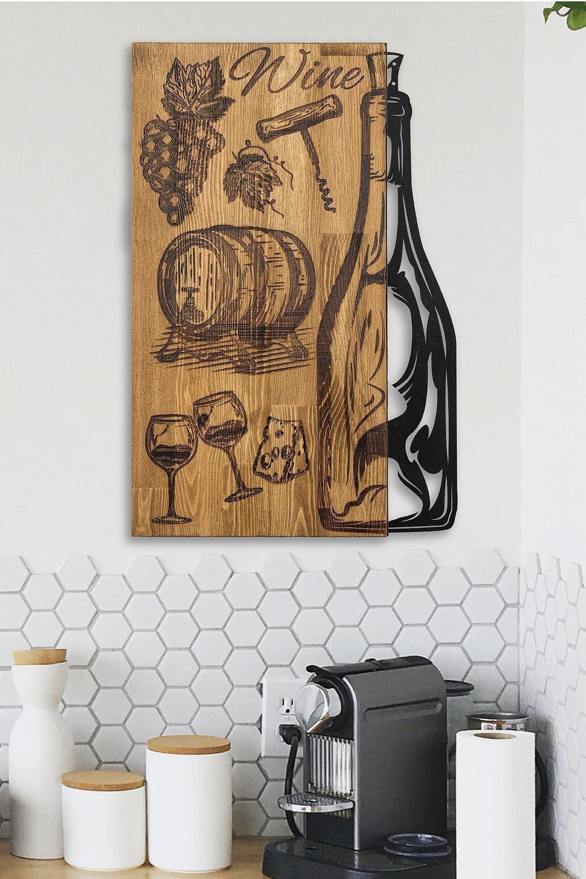 Doreart Wine Wood & Metal Wall Painting, Home Office Wall Board - Swordslife