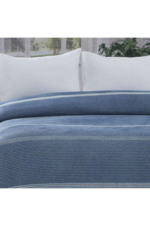 Four Seasons Blanket Pique Single Striped Blue Double - Swordslife