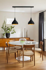 Double Long Black Pendant Lamp Pendant Lamp Dining Table Living Room Hotel Showroom Hall Kitchen Model - Swordslife