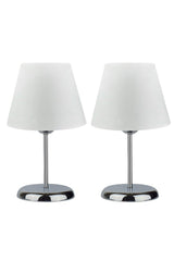 Double Metal Leg Lampshade Table Lamp - G. Chrome (WHITE) - Swordslife