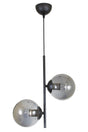 Double Modern Smoked Globe Glass Black Chandelier - Swordslife