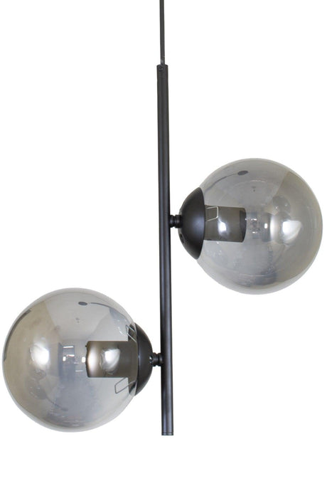 Double Modern Smoked Globe Glass Black Chandelier - Swordslife