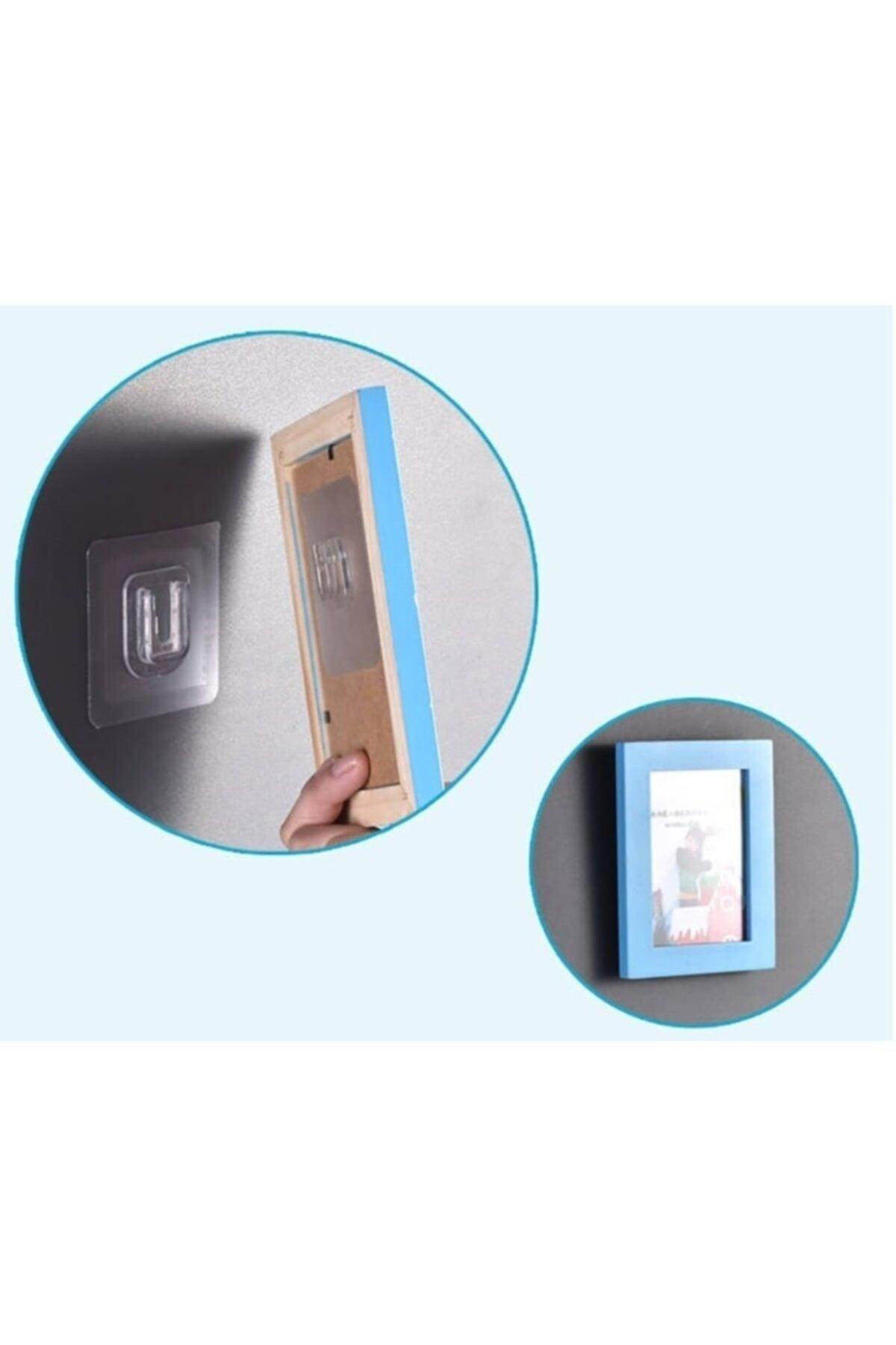 Double-Sided Adhesive Snap Clip Item Fixing Hanger Transparent Wall Hook Set of 2 - Swordslife