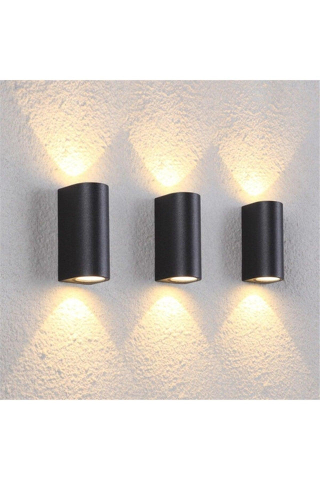 Double Way Wall Sconce Ip65 Indoor And Outdoor Garden Lighting Black Case - Swordslife