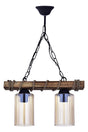 Double Wooden Rope Modern Chandelier