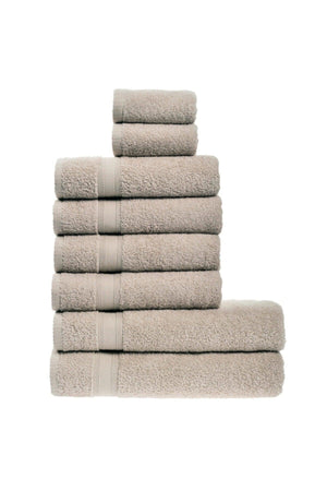 Dowery Set of 8 Towels / Beige - Quality Soft Bathroom Hand Face Kitchen Guest Towel - Swordslife