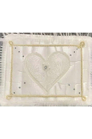 Dowry Heart Shaped Gold Striped Cream 3 Pieces