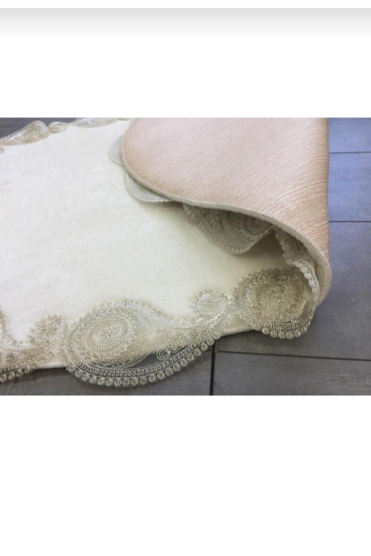 Dowry Luxury Bath Mat Set Double Cream