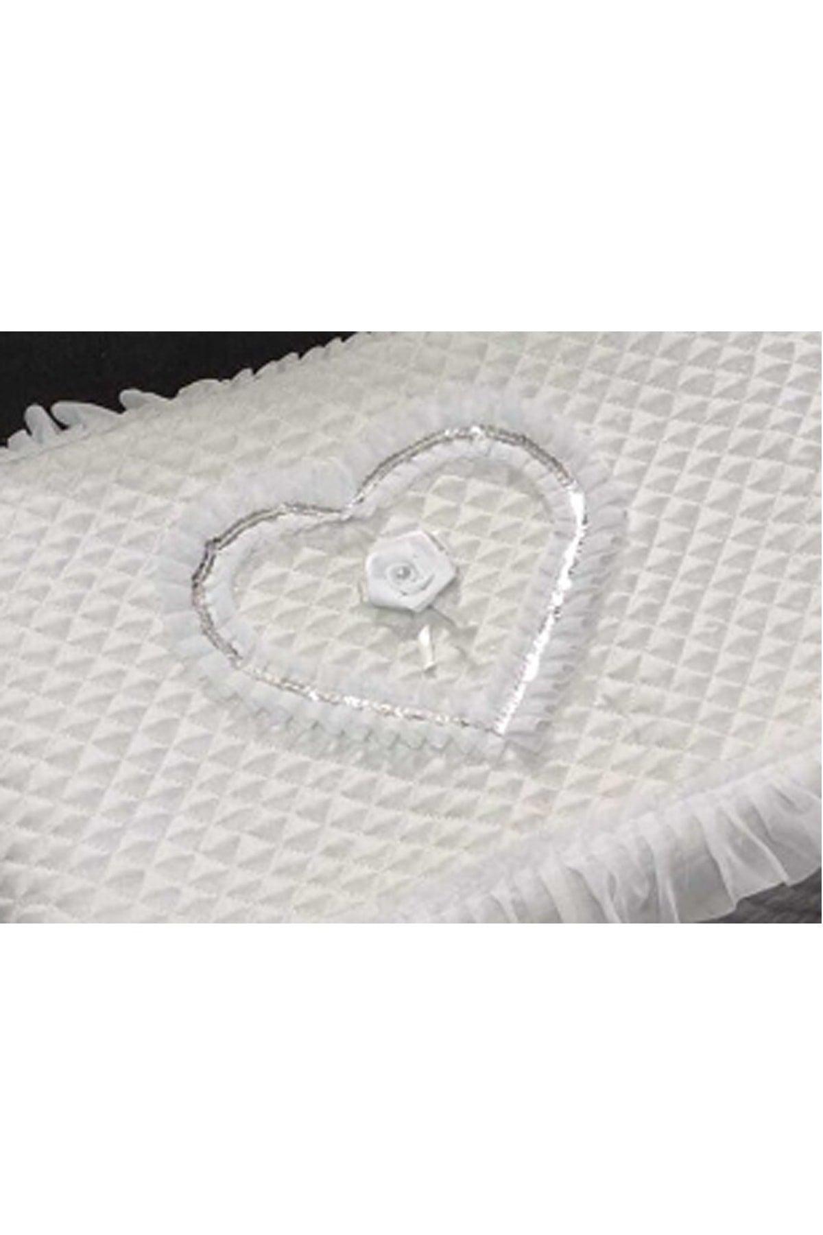 Dowry Satin Heart Embroidered White 3 Pack, Engagement Bride Groom Hurcu 3 Pack - Swordslife