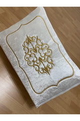 Dowry Velvet Gold Embroidered Cream Pack 60x40 Cm Engagement Bride Groom Bag - Swordslife