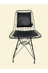 Wire Chair Back Cushion Black Leather(CHAIR