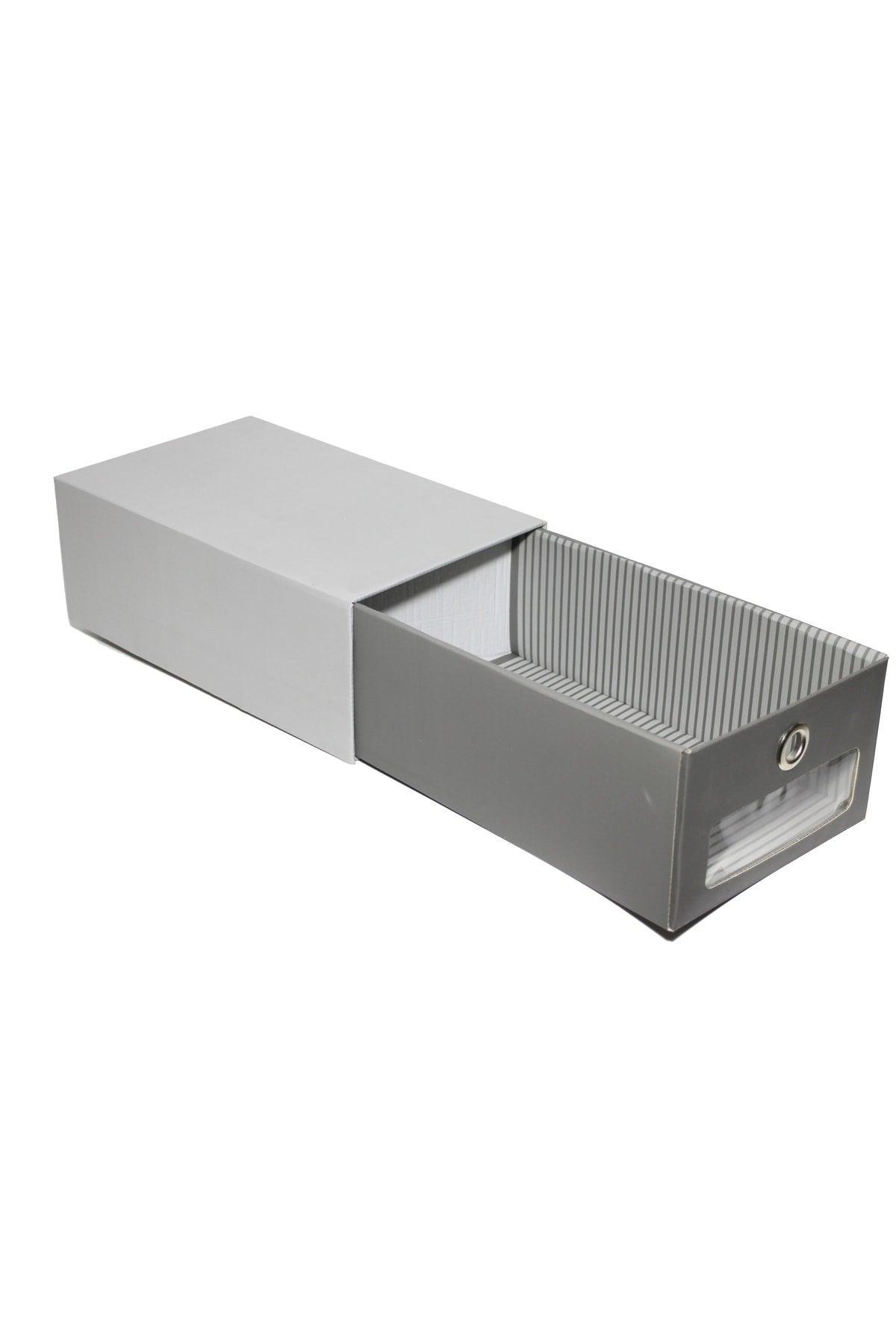 Drawer Box Organizer - Cabinet with Drawer Box - 4 Pieces Gray (21x34x13 Cm) - Swordslife