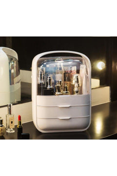 White Makeup Organizer with Drawers and Handle