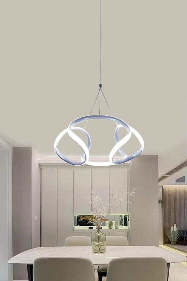Dron Pendant Lamp Silver Color Led Chandelier White Light Modern Led Chandelier - Swordslife