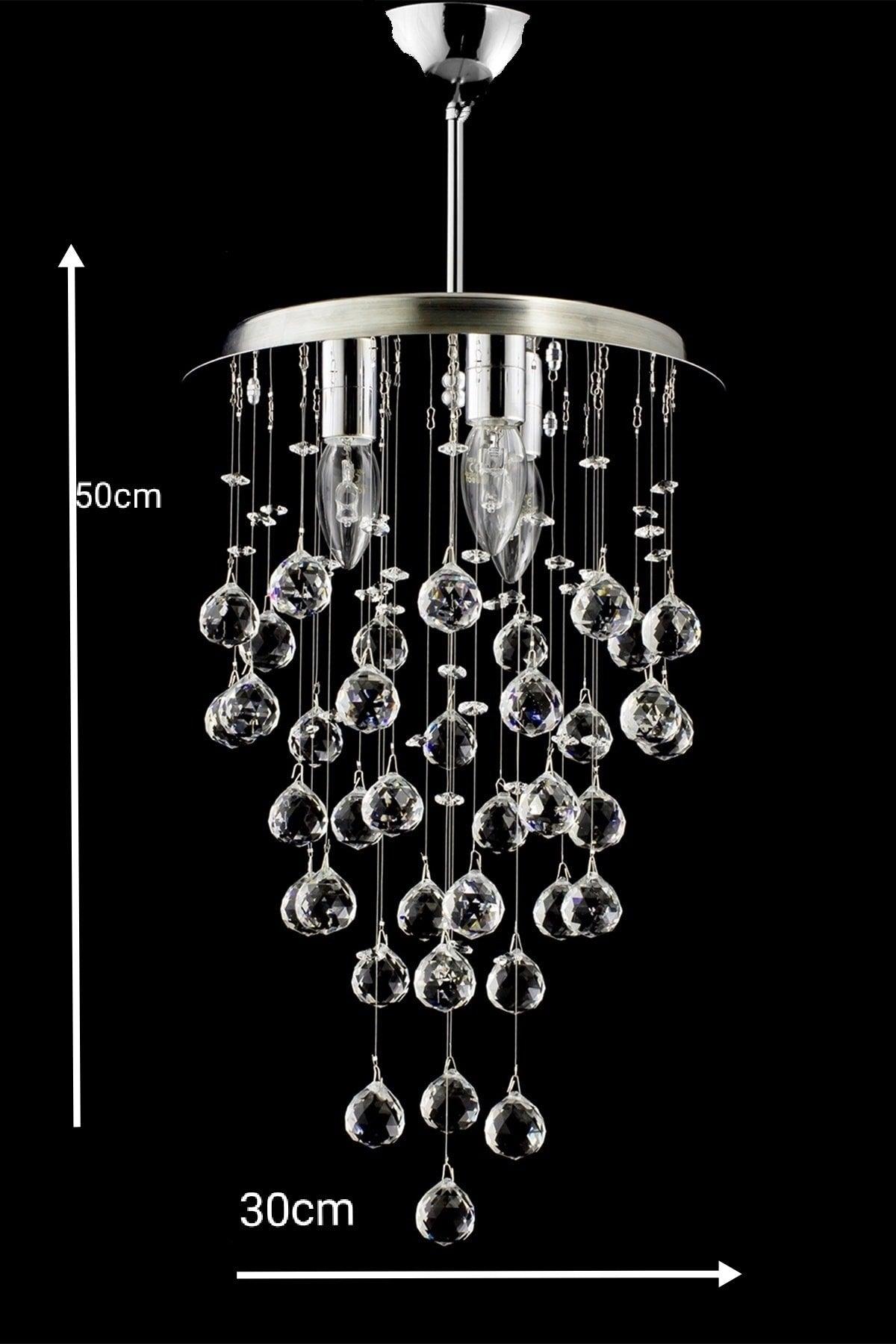 Drop 3-Crystal Stone Round Chandelier - Swordslife