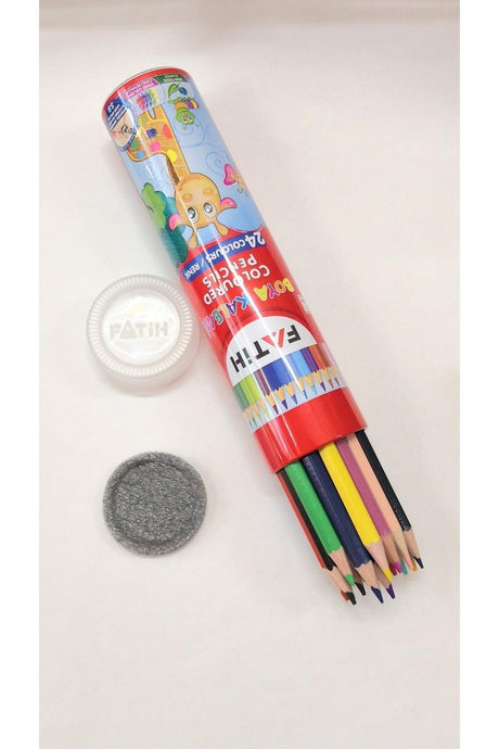 Dry Crayons 24 Colors Metal Tube Box Full
