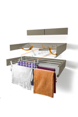 Laundry Hanger for Drying - Wall Mounted Laundry Rack - Patented Design (CAPPUCCINO-100CM) - Swordslife