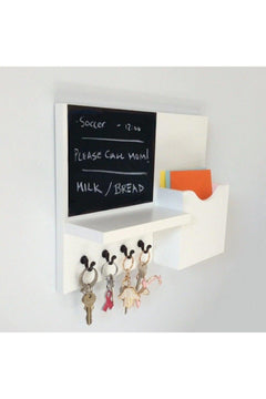 White chalkboard door hanger keychain for messages and reminders