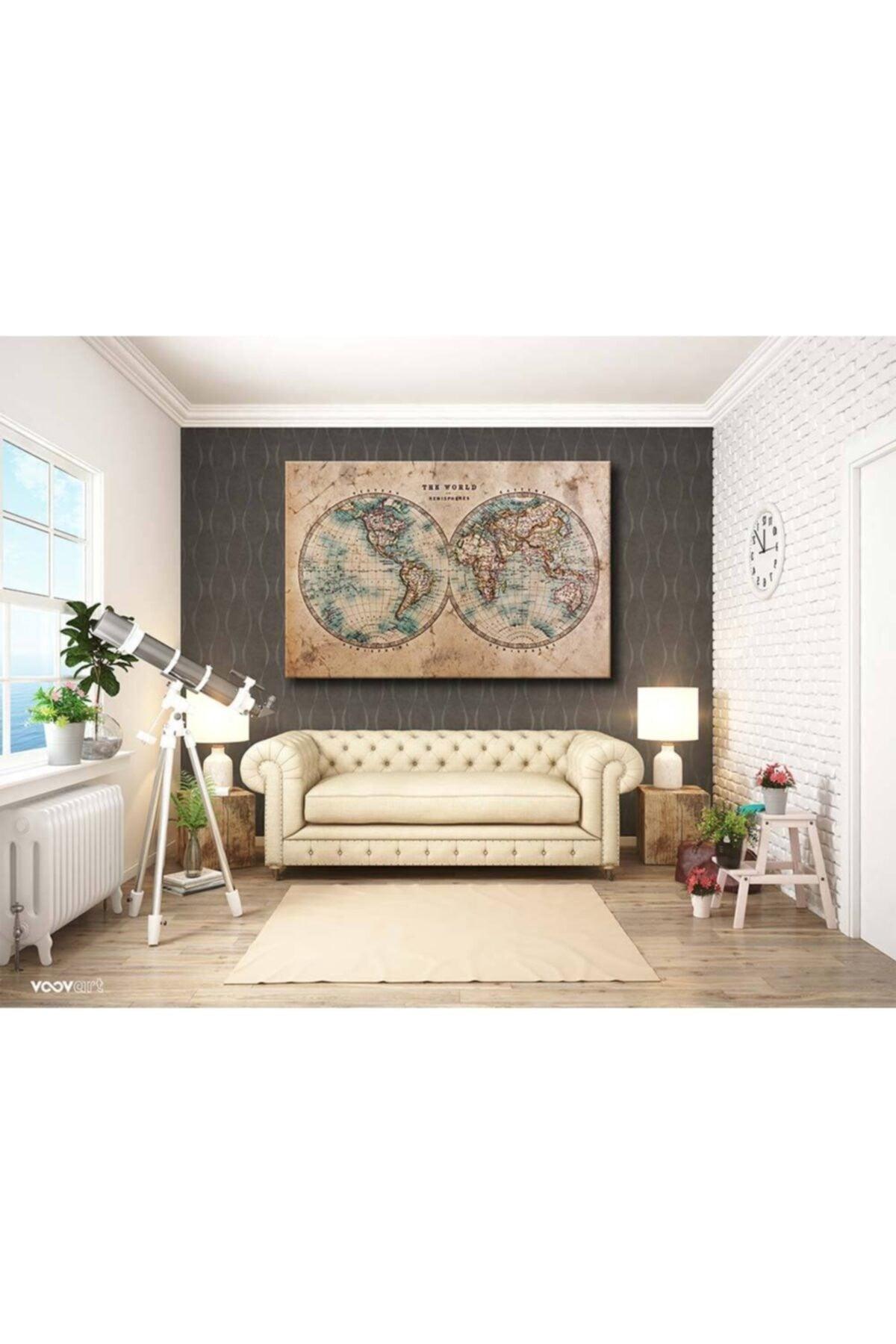 World Map Canvas Painting - Hrt102 - Swordslife