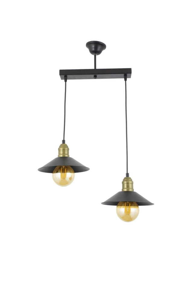 Binary Black Retro Rustic Pattern Modern Metal Pendant Chandelier - Swordslife