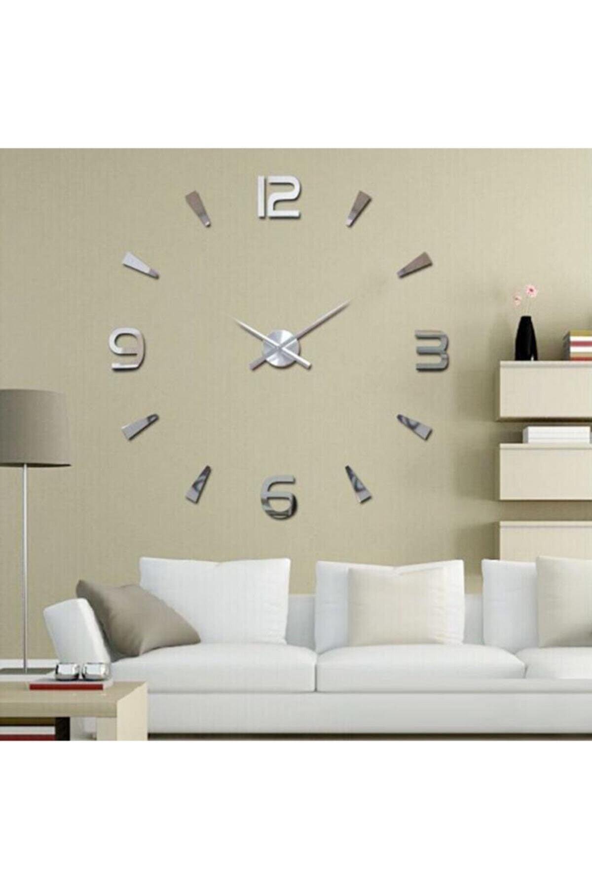 Wall Clock Large Size 3d Turkish Numeral Wall Clock Top Rated Silver - Swordslife