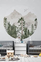 Wall Sticker Round Circle Forest Themed - Swordslife