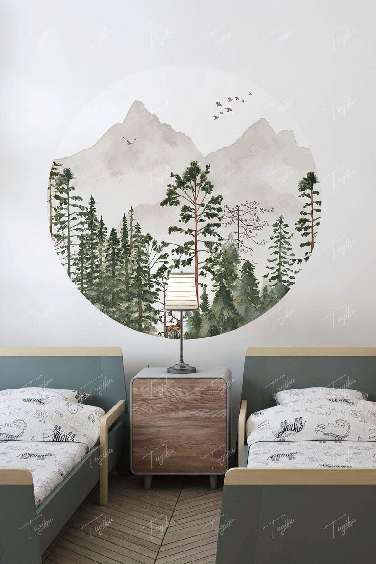 Wall Sticker Round Circle Forest Themed - Swordslife