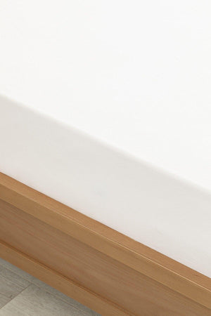 Plain 2 Cotton Intermediate Size Elastic Bed Sheet 140X200 Cm White - Swordslife