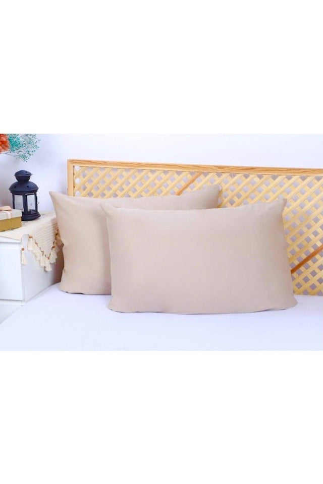 Plain Cotton 2-Pack Pillowcase 50x70 Cm Beige Color - Swordslife