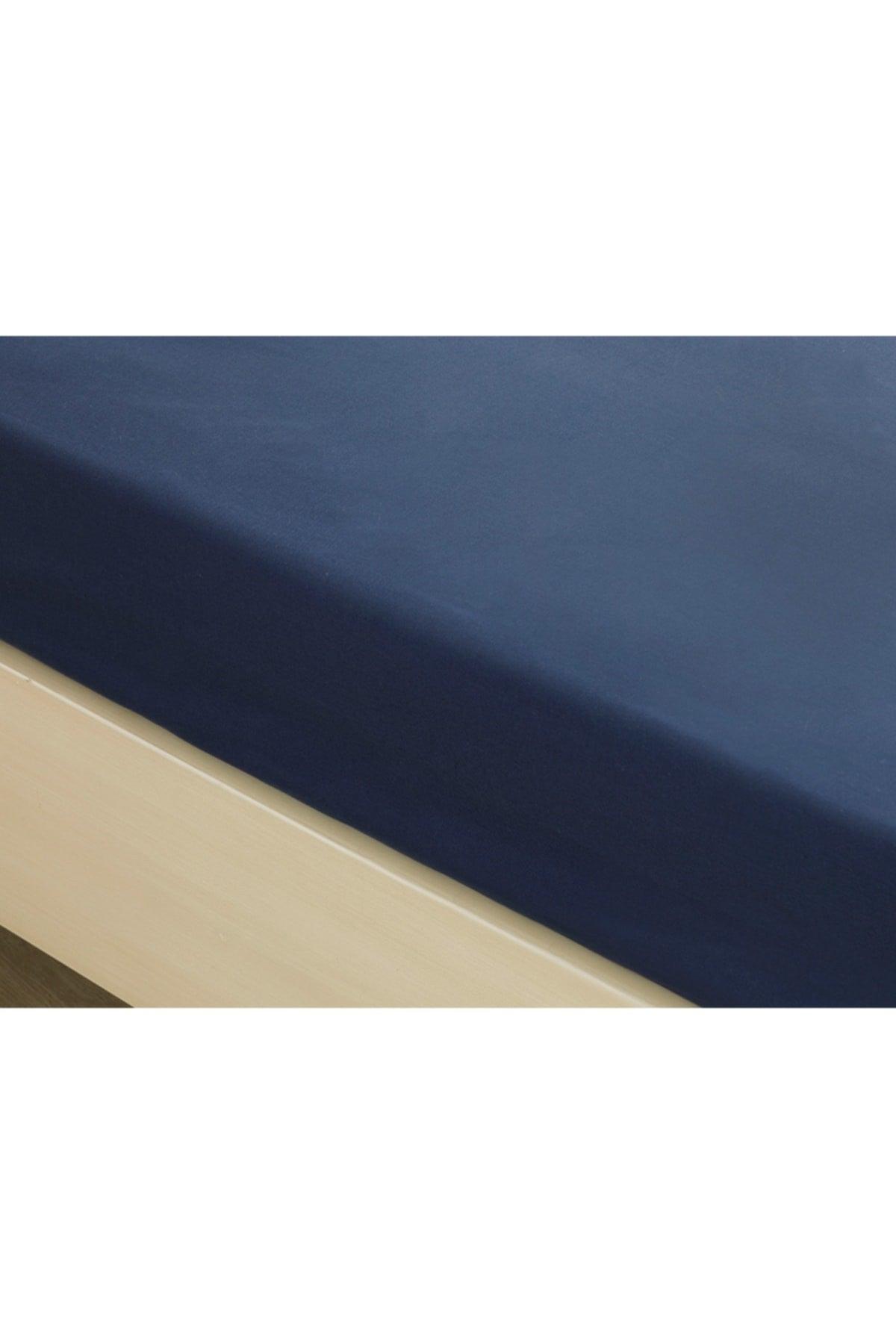 Plain Cotton Super King Elastic Bed Sheet 200x200 Cm Midnight Blue - Swordslife