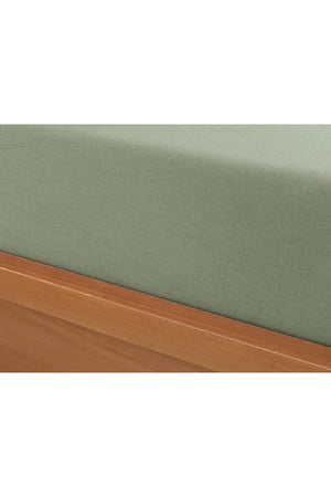 Plain Combed Cotton Double Elastic Bed Sheet Set 160 X 200 Cm Green - Swordslife