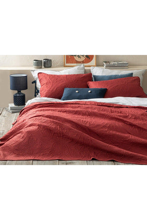 Easton Multi-Purpose King Size Bedspread Set 240x220 cm Claret Red - Swordslife