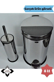 Edelstahl-Smart-Toilettenbürste & Pedal Müll Eimer Set - Swordslife