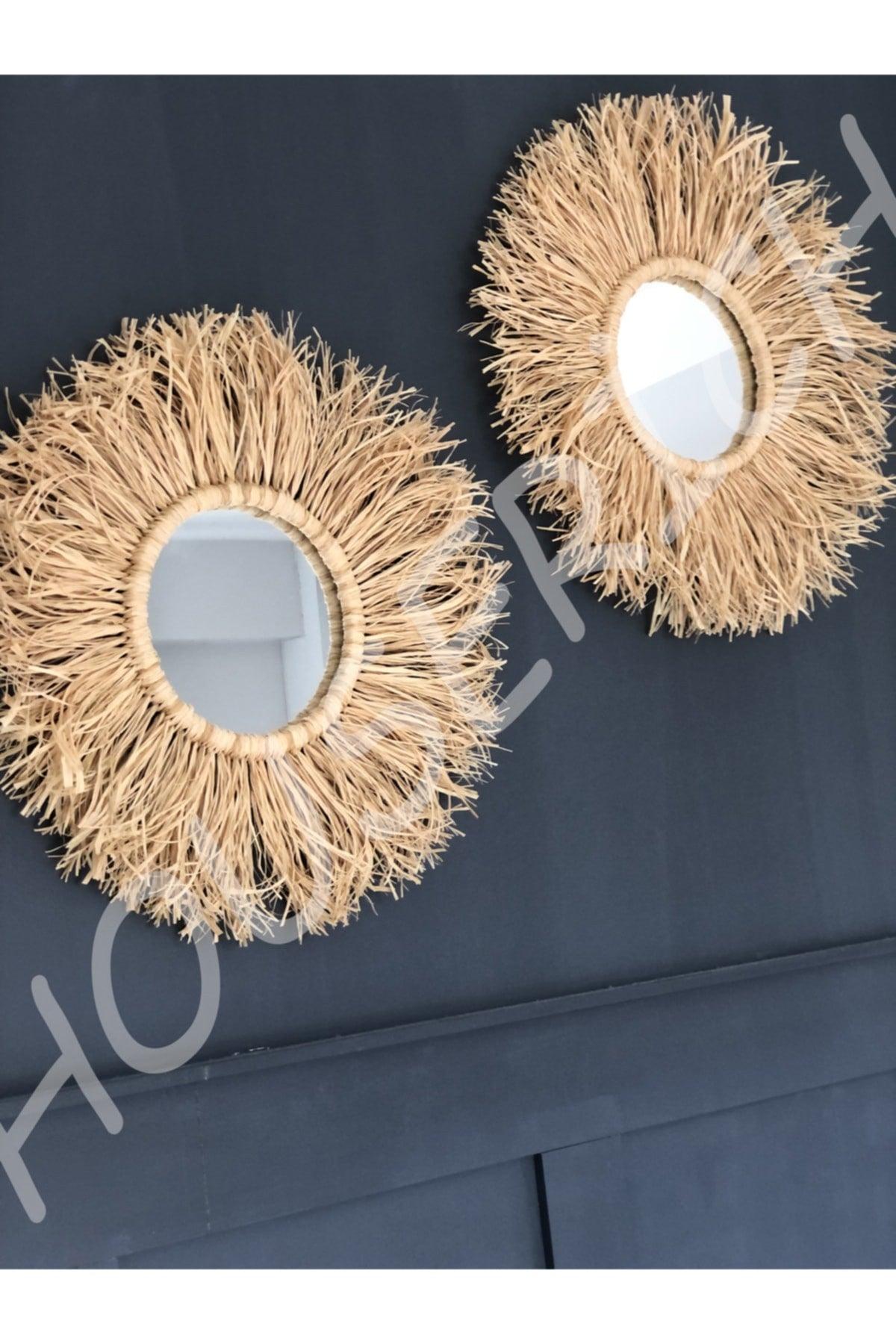 Handmade Mirrored Raffia Wall Ornament - Swordslife