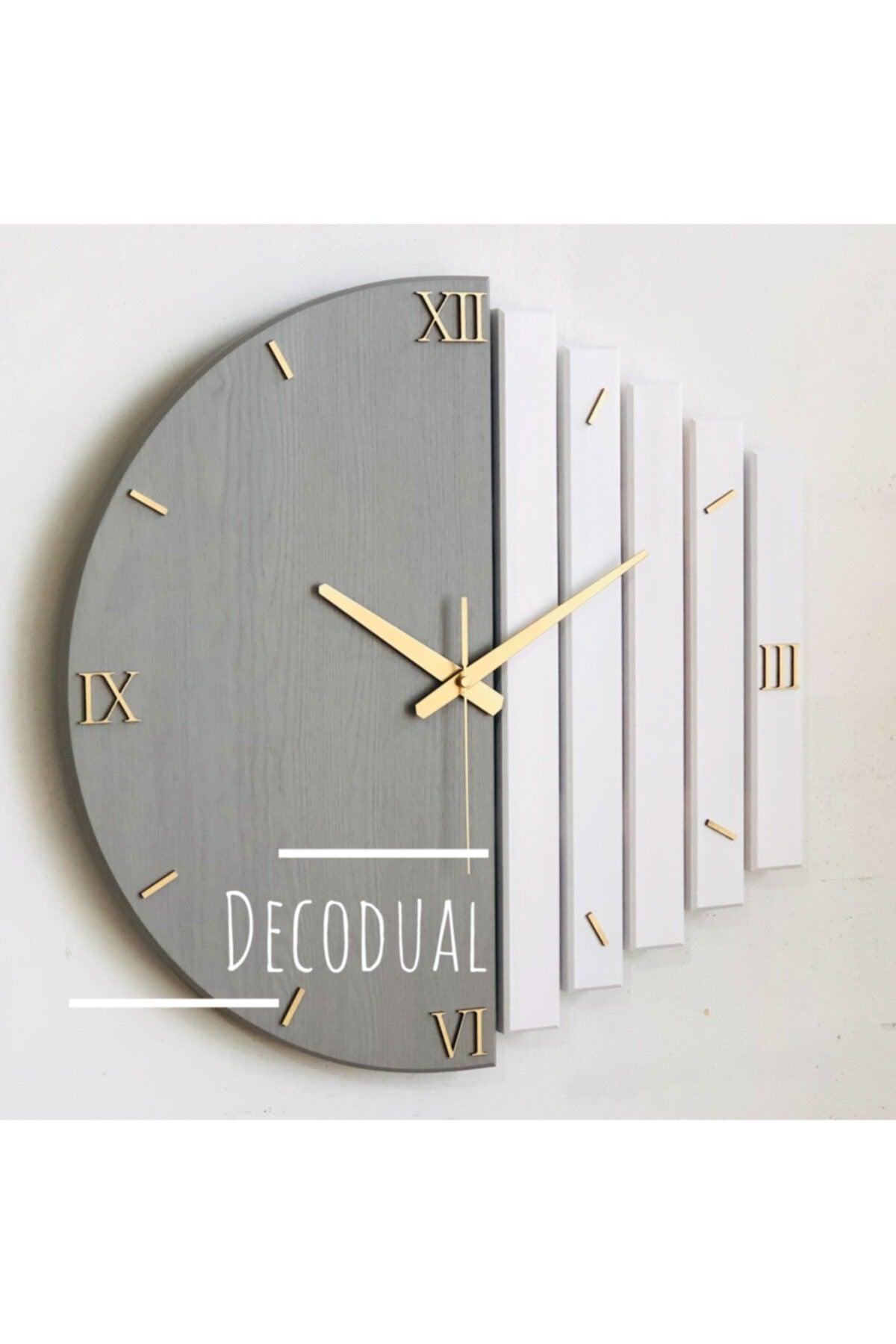 Handmade Solid Wood Wall Clock 40x40cm Mink Gray And White - Swordslife