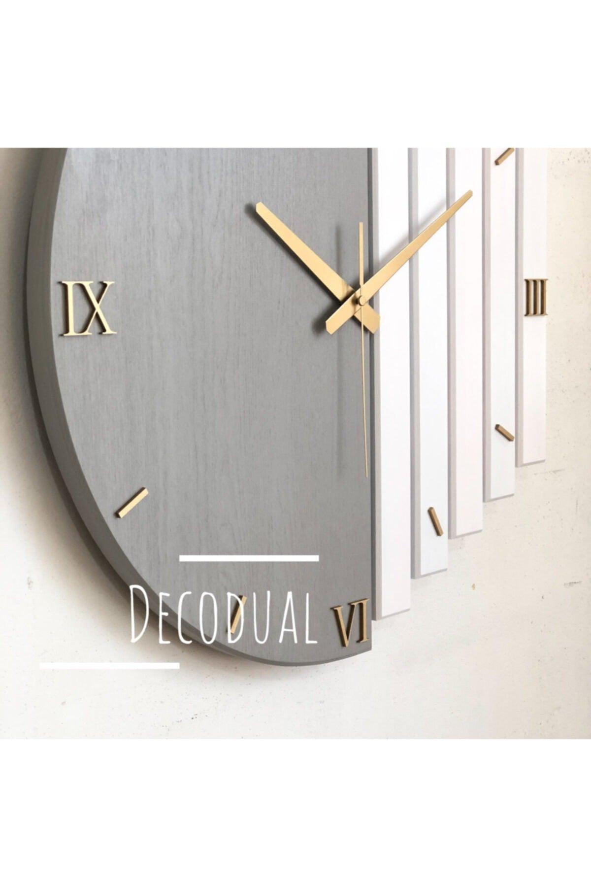 Handmade Solid Wood Wall Clock 40x40cm Mink Gray And White - Swordslife