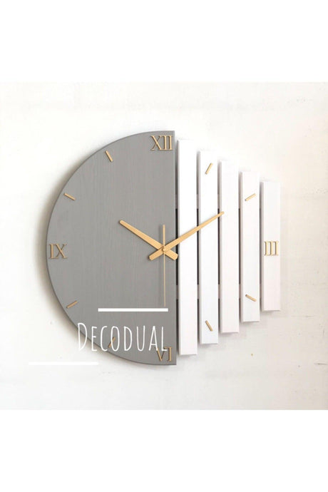 Handmade Solid Wood Wall Clock 40x40cm Mink Gray And White - Swordslife