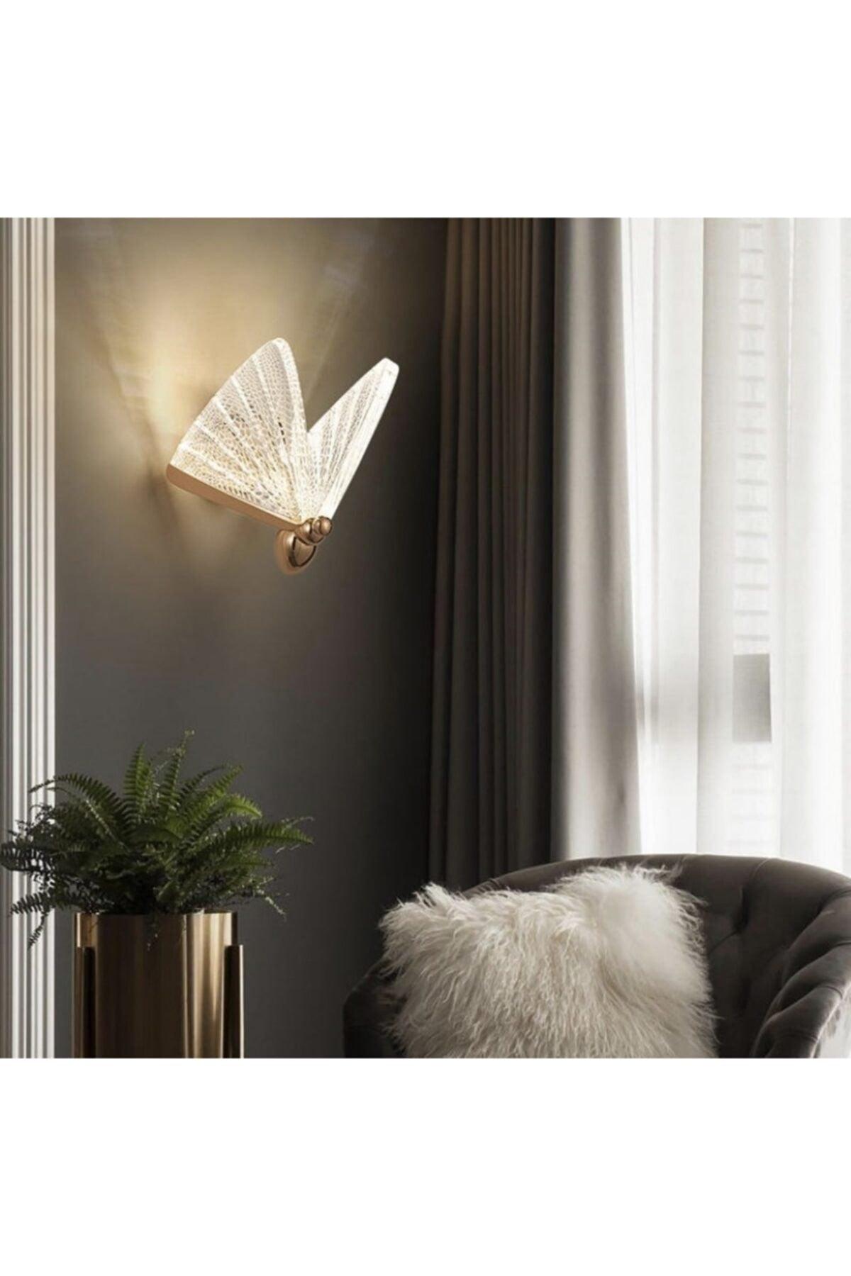 Elegance Modern Butterfly Design Wall Led Sconce Rose Gold Yellow Great Visual - Swordslife