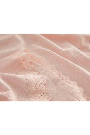 Elegancy Scalloped King Size Pike 240x220 cm Pink - Swordslife