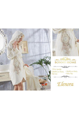 Elenora Cream Ladies French Lace Honeymoon Dowry Fancy Turkish Bath Robe Set - Swordslife