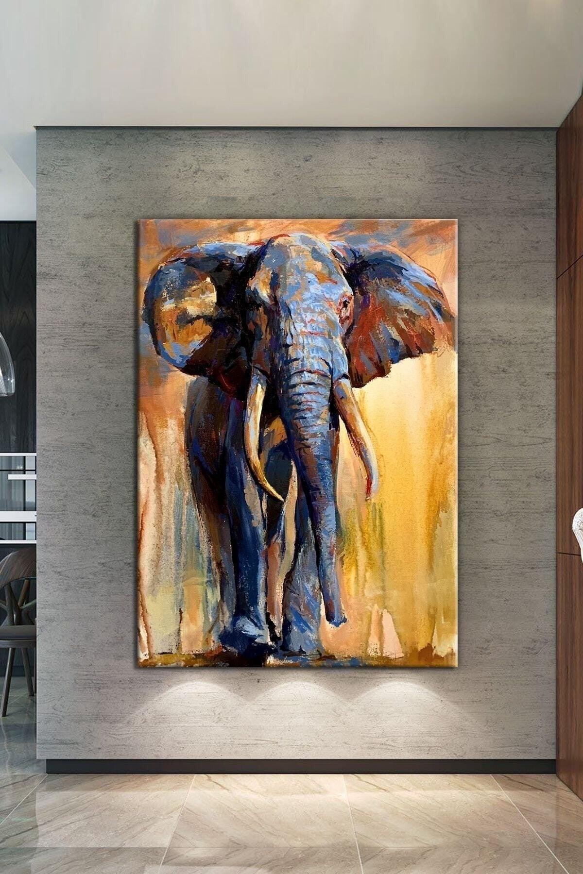 Elephant ( Animal Kingdom ) Decorative Artistic Canvas Painting - Swordslife