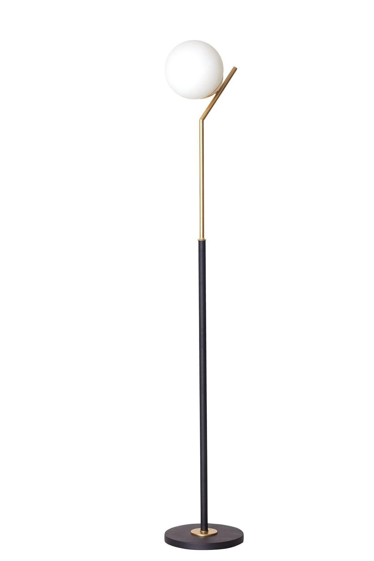 Elite Yellow-black Metal Body White Glass Design Luxury Floor Lighting Floor Lamp - Swordslife